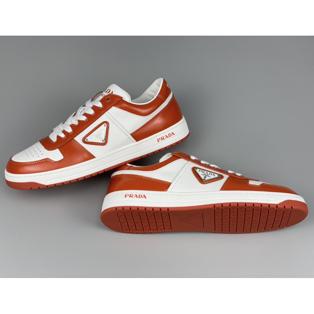 Prada Downtown Leather Sneakers - FashionPlug