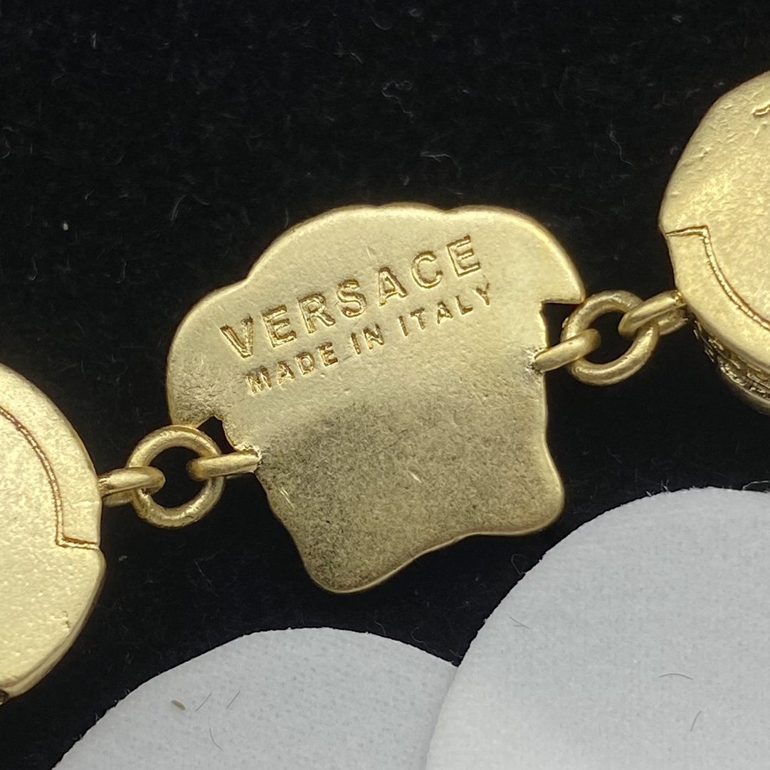 Versace  La Medusa Rhinestone Necklace - FashionPlug