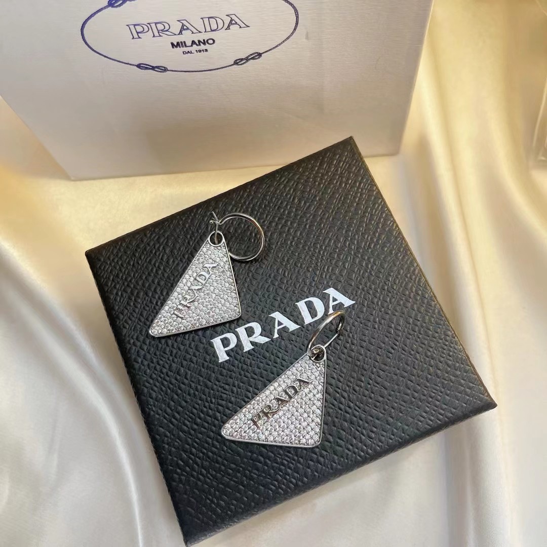 Prada Crystal Logo Jewels Earring - FashionPlug