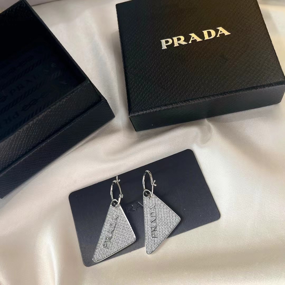 Prada Crystal Logo Jewels Earring - FashionPlug