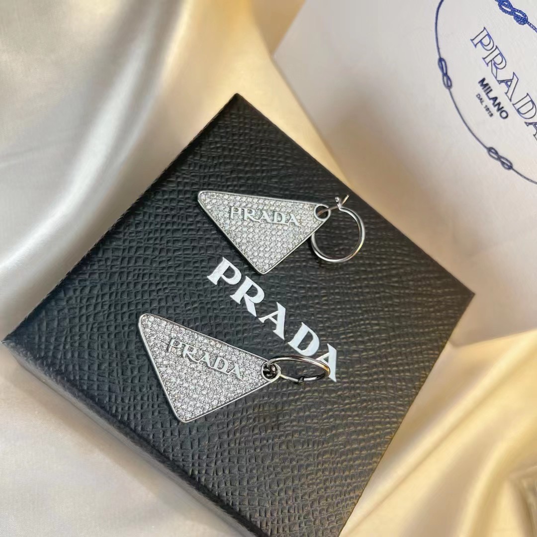Prada Crystal Logo Jewels Earring - FashionPlug