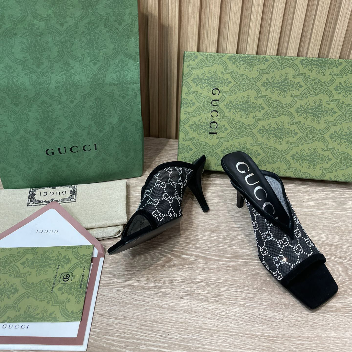 Gucci Women's GG Sandal With Heel Height Of 7.5cm - FashionPlug