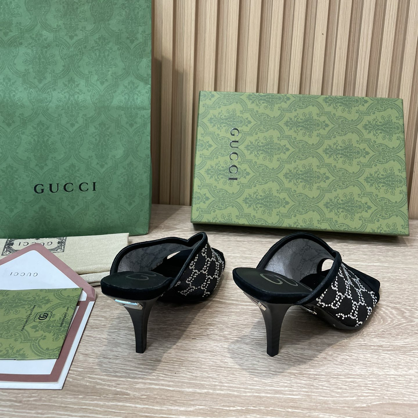 Gucci Women's GG Sandal With Heel Height Of 7.5cm - FashionPlug