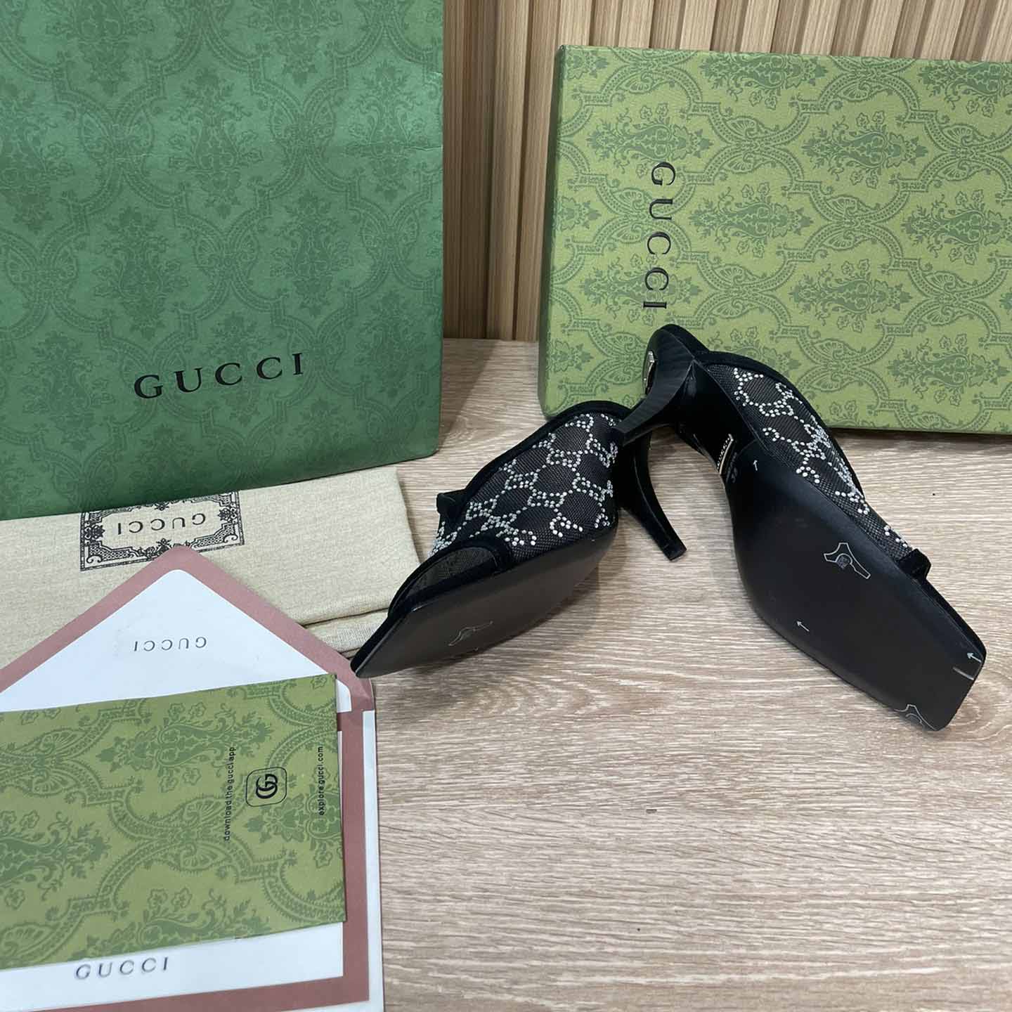 Gucci Women's GG Sandal With Heel Height Of 7.5cm - FashionPlug
