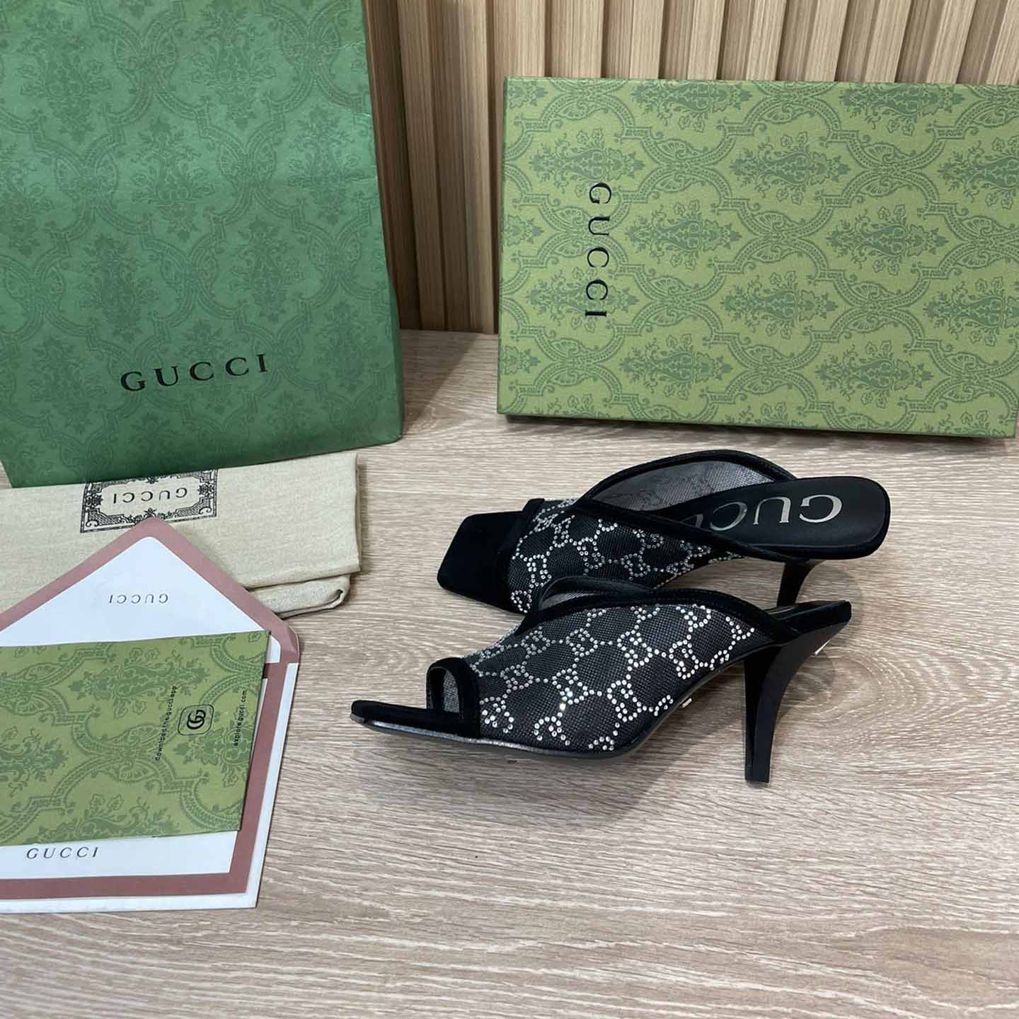 Gucci Women's GG Sandal With Heel Height Of 7.5cm - FashionPlug