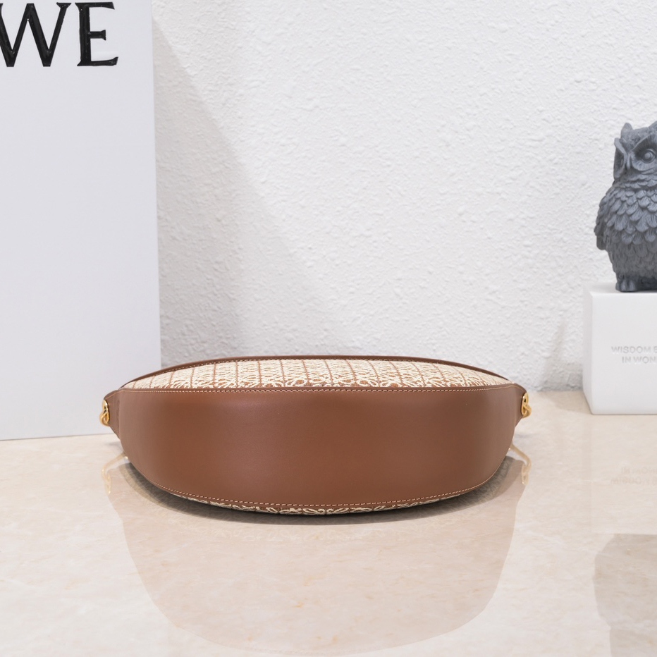 Loewe Luna Bag In Anagram Jacquard And Classic Calfskin(29.5-27-8cm) - FashionPlug