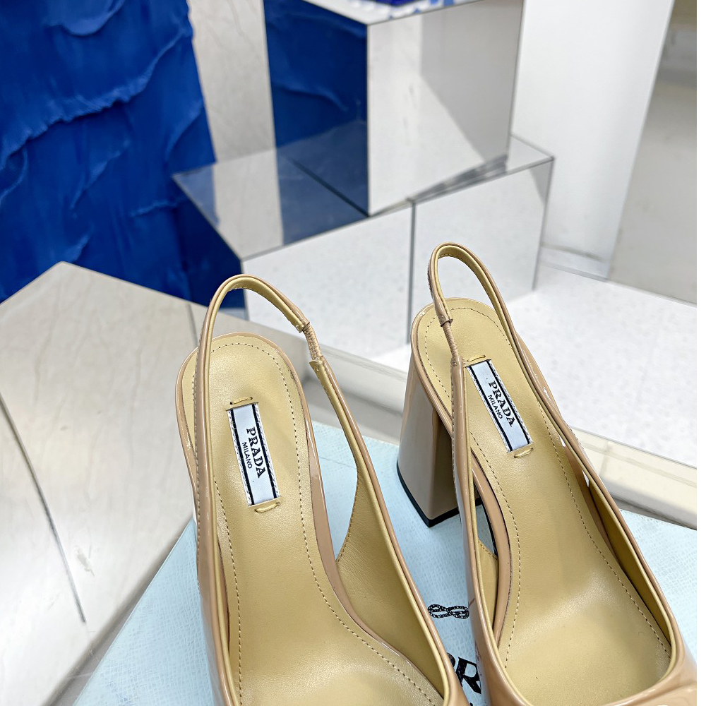 Prada Patent Leather Sling-Back Pumps - FashionPlug