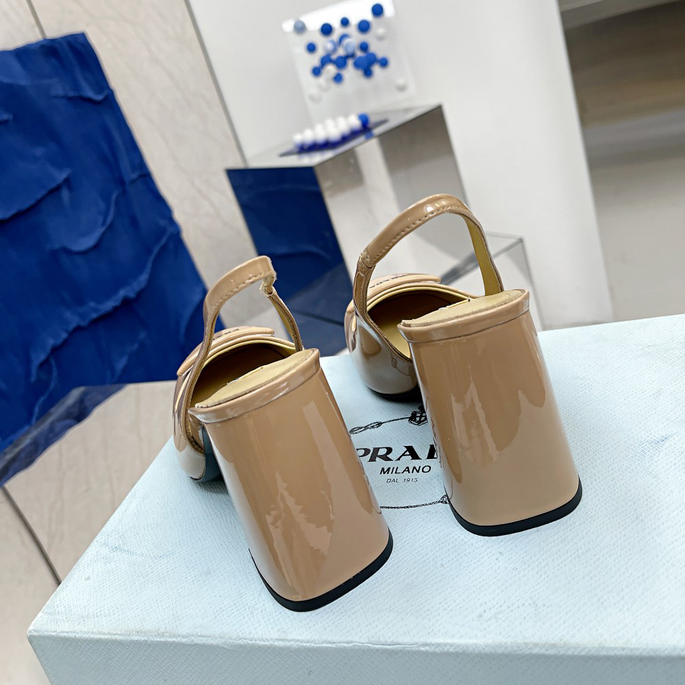 Prada Patent Leather Sling-Back Pumps - FashionPlug