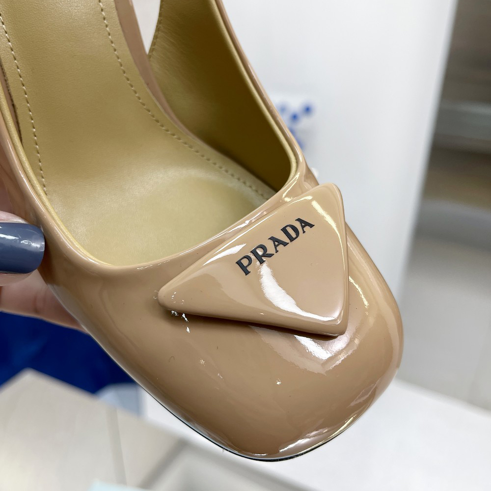 Prada Patent Leather Sling-Back Pumps - FashionPlug