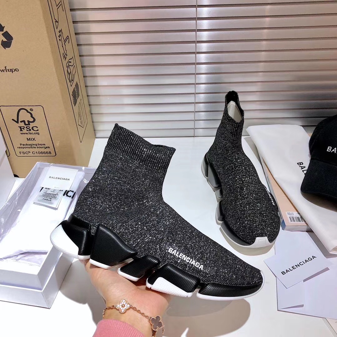 Balenciaga  Speed 2.0 Recycled Knit Sneaker  - FashionPlug