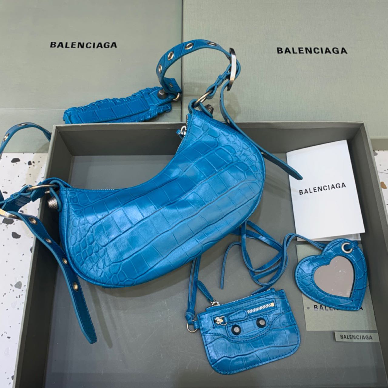 Balenciaga Le Cagole XS Shoulder Bag In Blue(26-12-6cm) - FashionPlug
