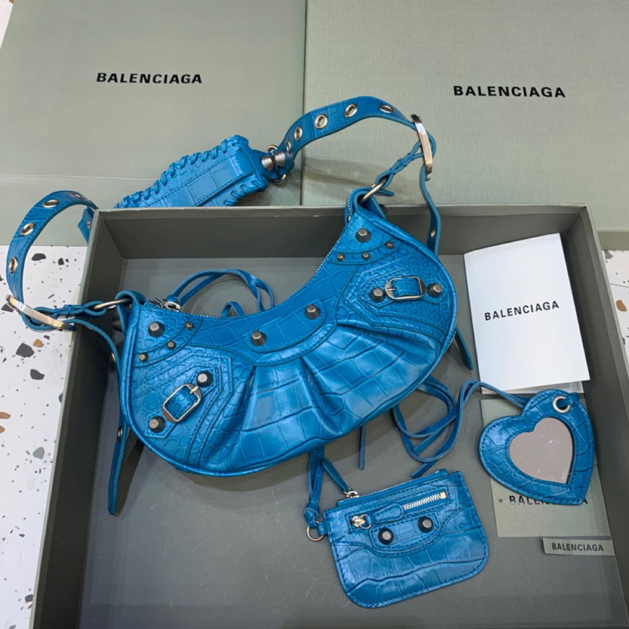Balenciaga Le Cagole XS Shoulder Bag In Blue(26-12-6cm) - FashionPlug