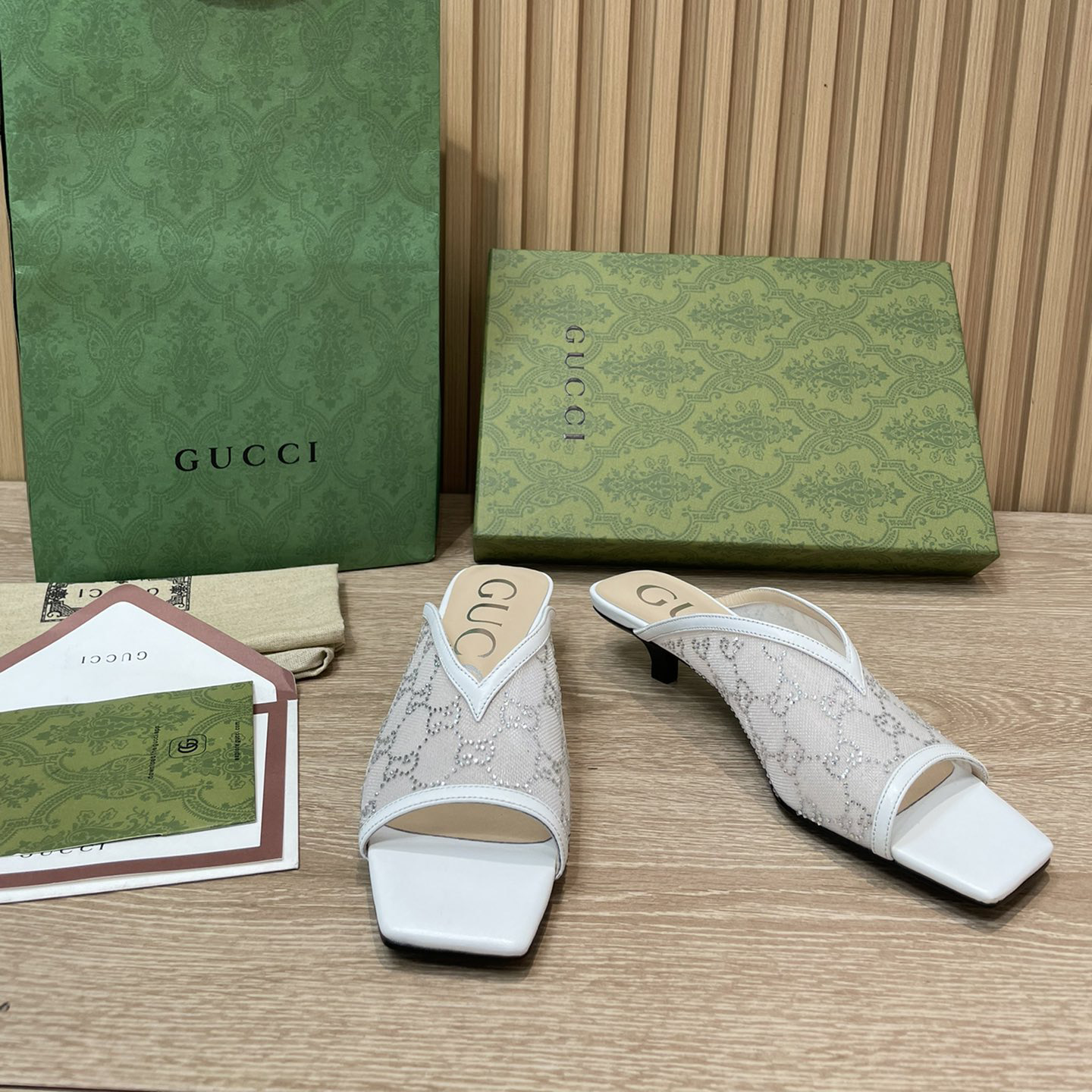 Gucci Women's GG Sandal With Heel Height Of 3.5cm - FashionPlug