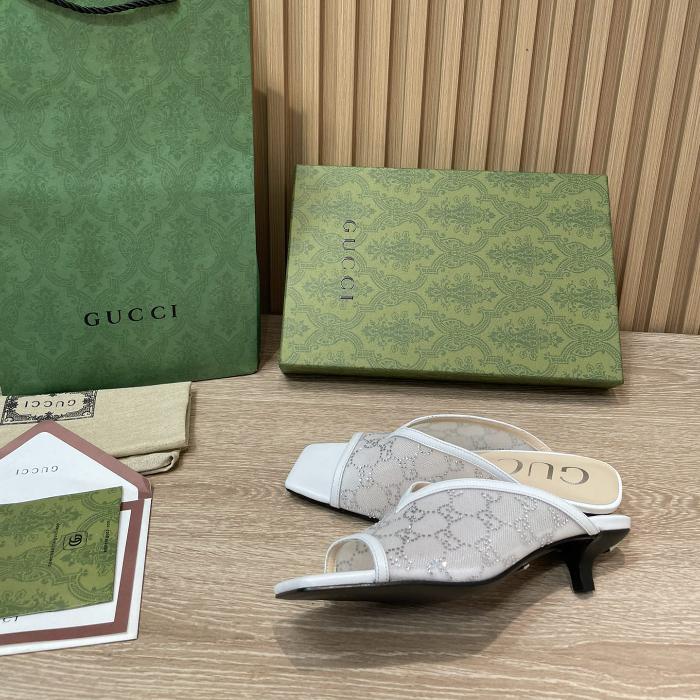 Gucci Women's GG Sandal With Heel Height Of 3.5cm - FashionPlug