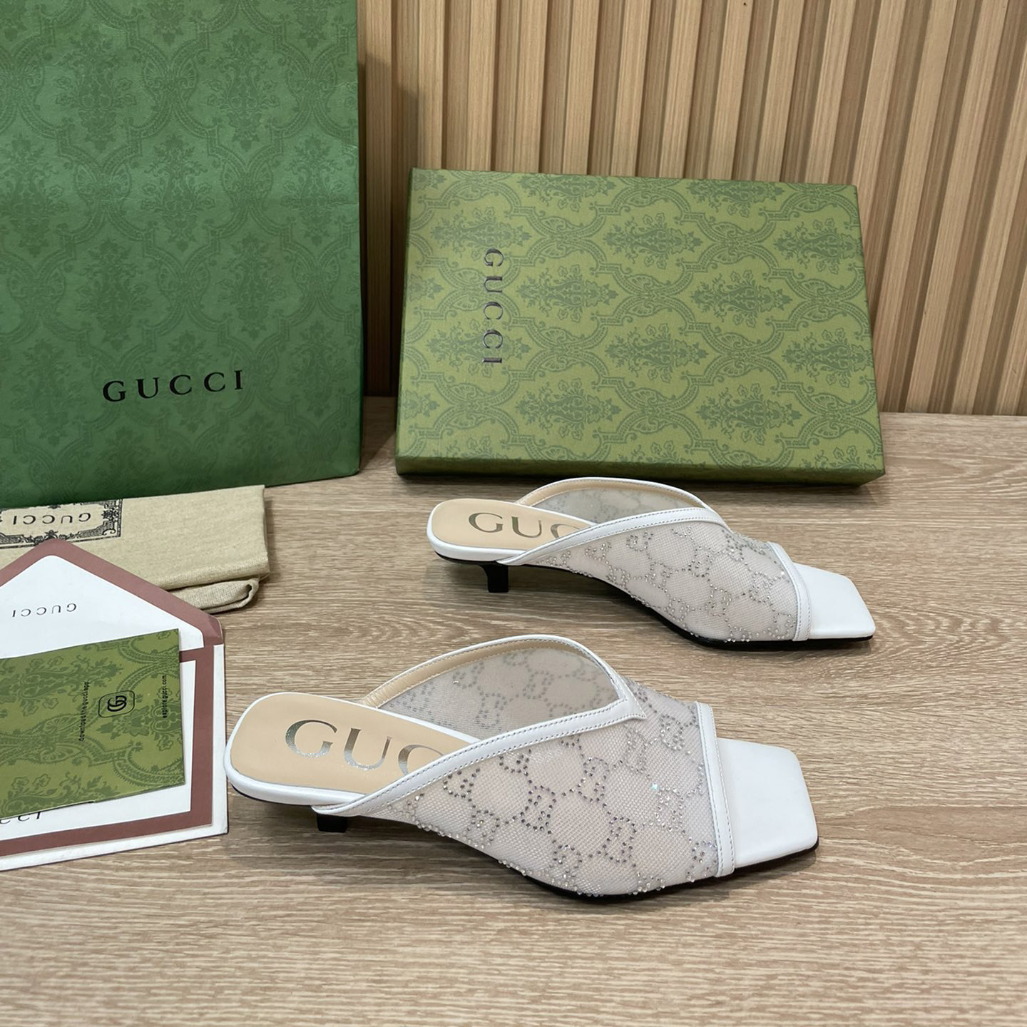 Gucci Women's GG Sandal With Heel Height Of 3.5cm - FashionPlug