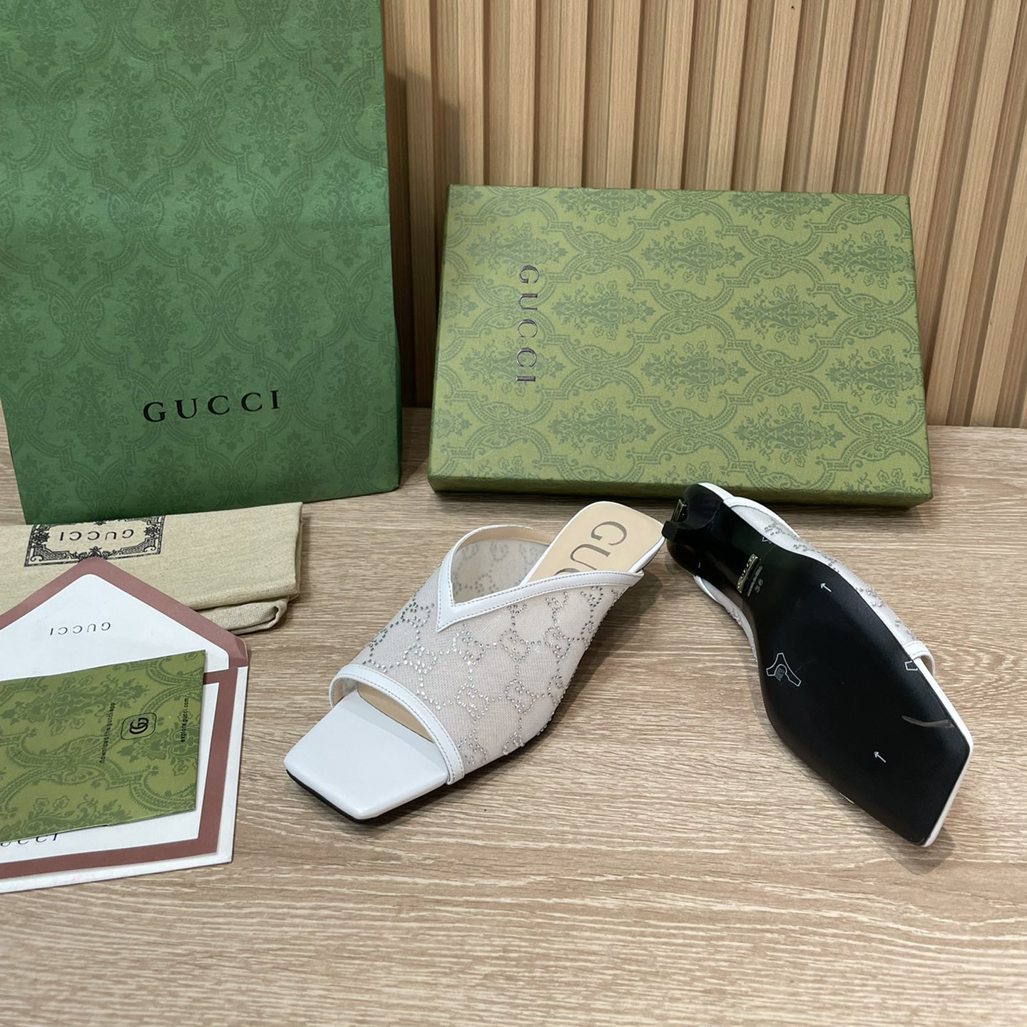 Gucci Women's GG Sandal With Heel Height Of 3.5cm - FashionPlug