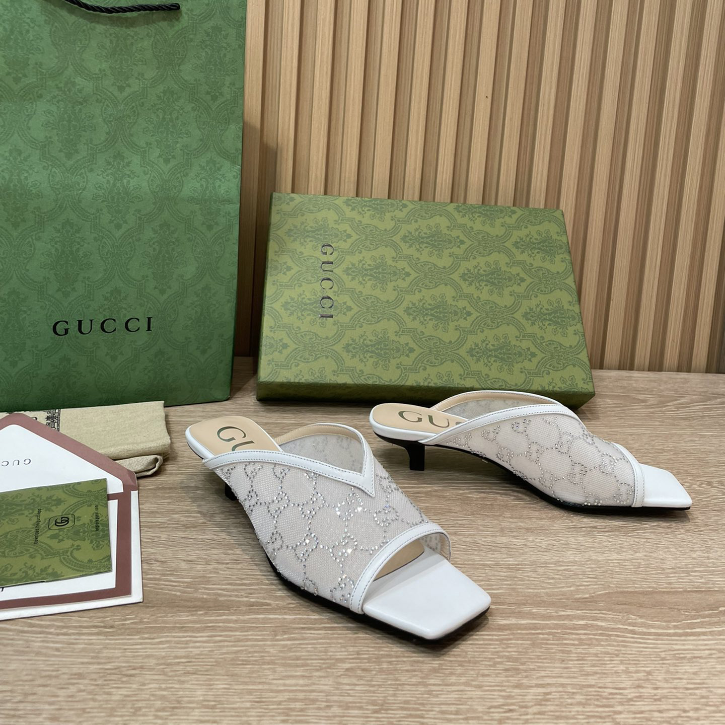 Gucci Women's GG Sandal With Heel Height Of 3.5cm - FashionPlug