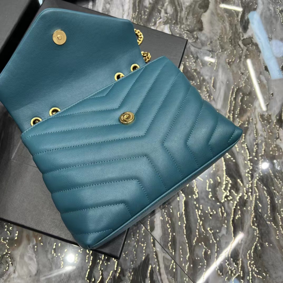 Saint Laurent Loulou Small Chain Bag In Matelasse ''Y'' Leather(23-17-9cm) - FashionPlug