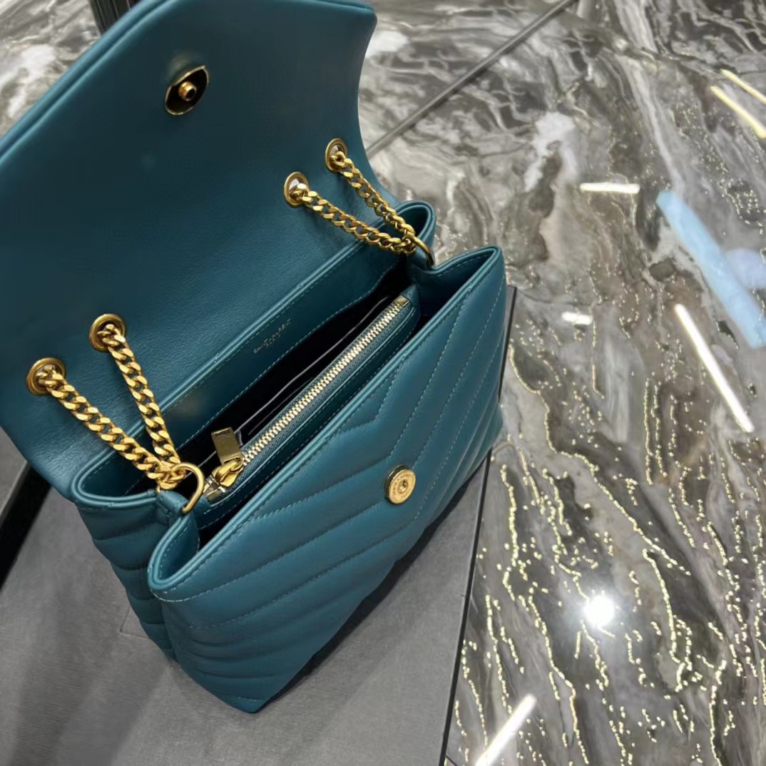 Saint Laurent Loulou Small Chain Bag In Matelasse ''Y'' Leather(23-17-9cm) - FashionPlug
