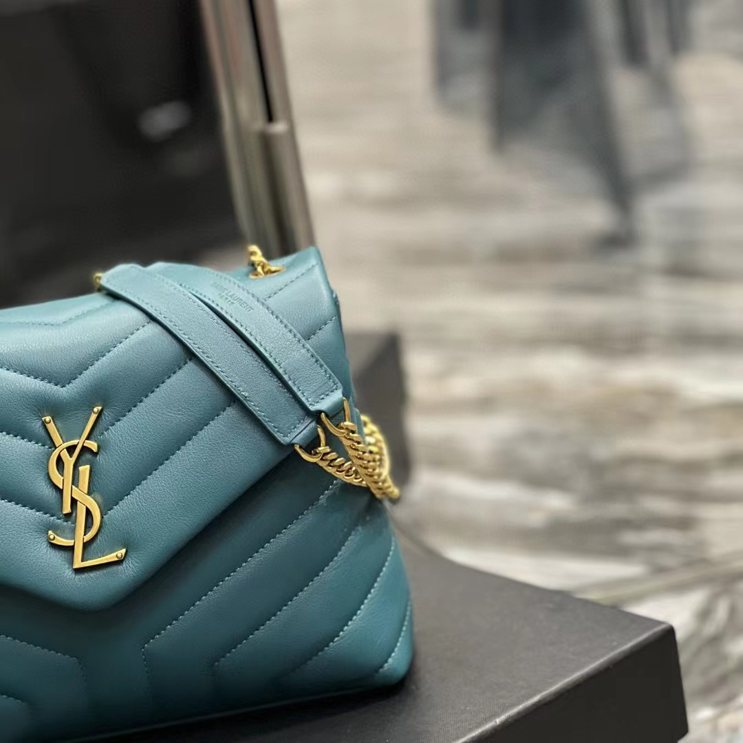 Saint Laurent Loulou Small Chain Bag In Matelasse ''Y'' Leather(23-17-9cm) - FashionPlug