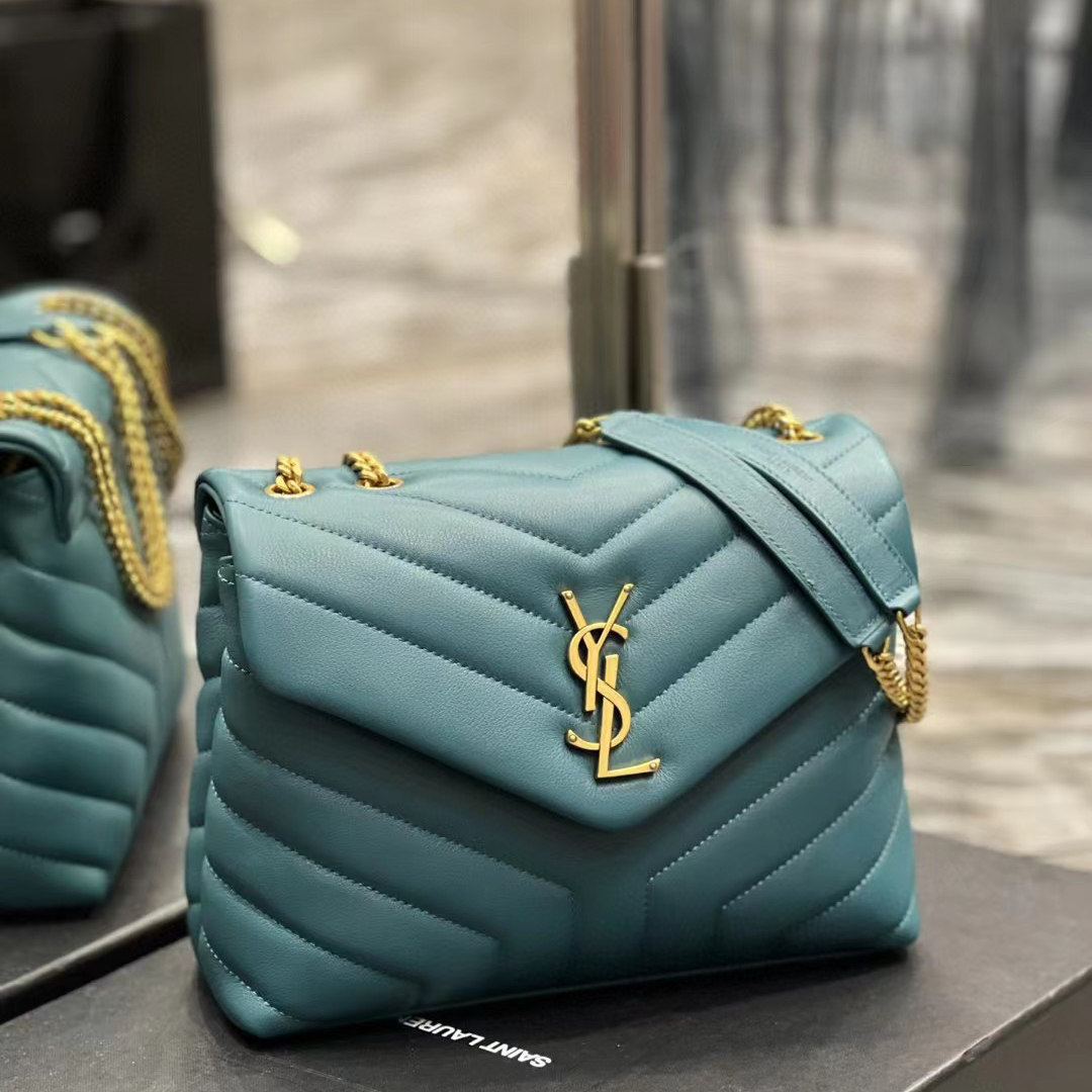 Saint Laurent Loulou Small Chain Bag In Matelasse ''Y'' Leather(23-17-9cm) - FashionPlug