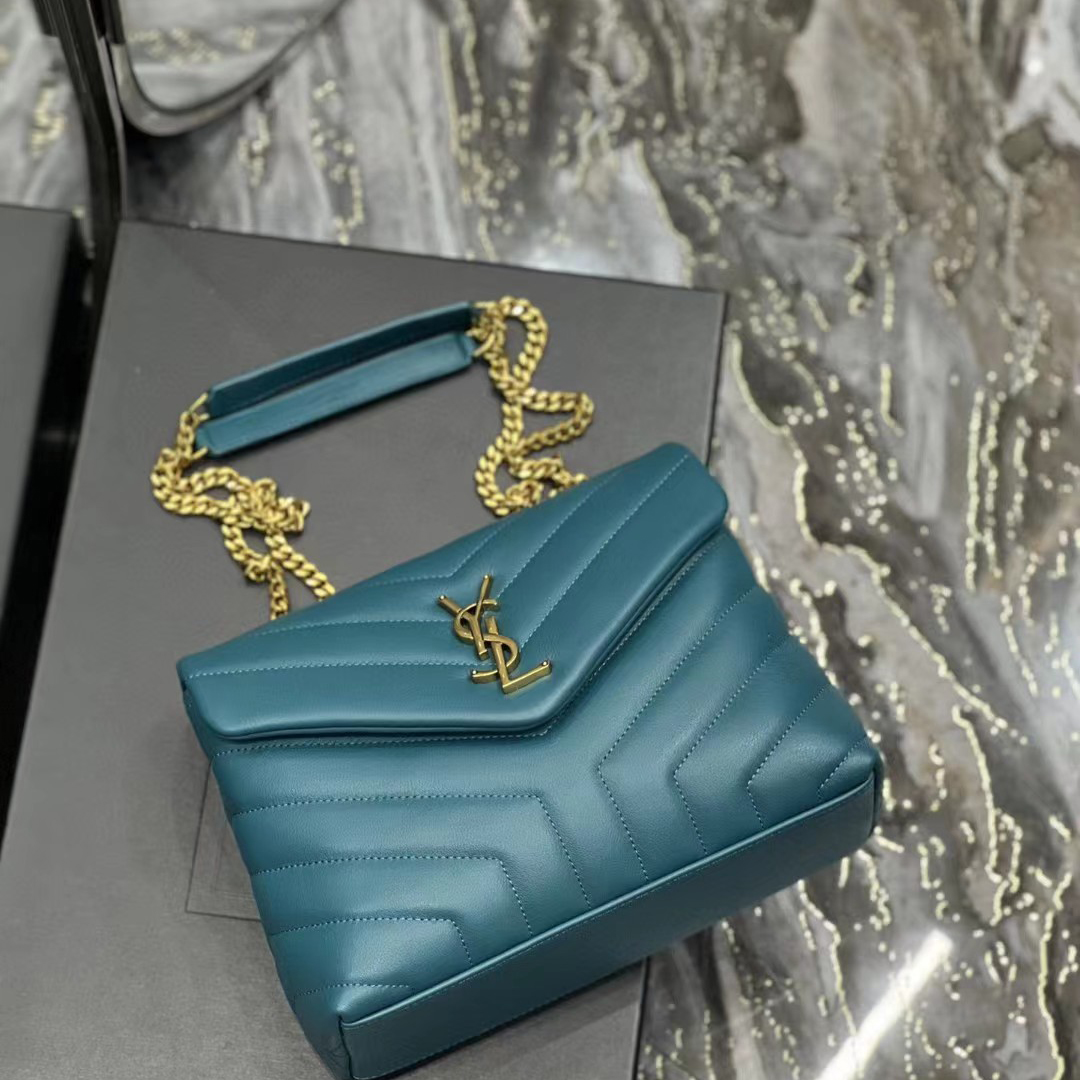 Saint Laurent Loulou Small Chain Bag In Matelasse ''Y'' Leather(23-17-9cm) - FashionPlug