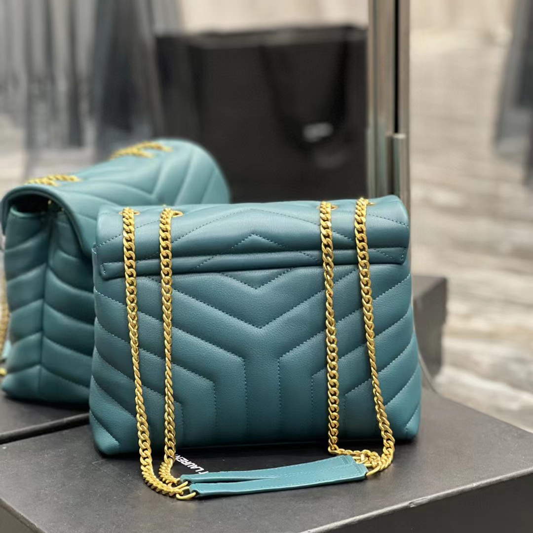Saint Laurent Loulou Small Chain Bag In Matelasse ''Y'' Leather(23-17-9cm) - FashionPlug