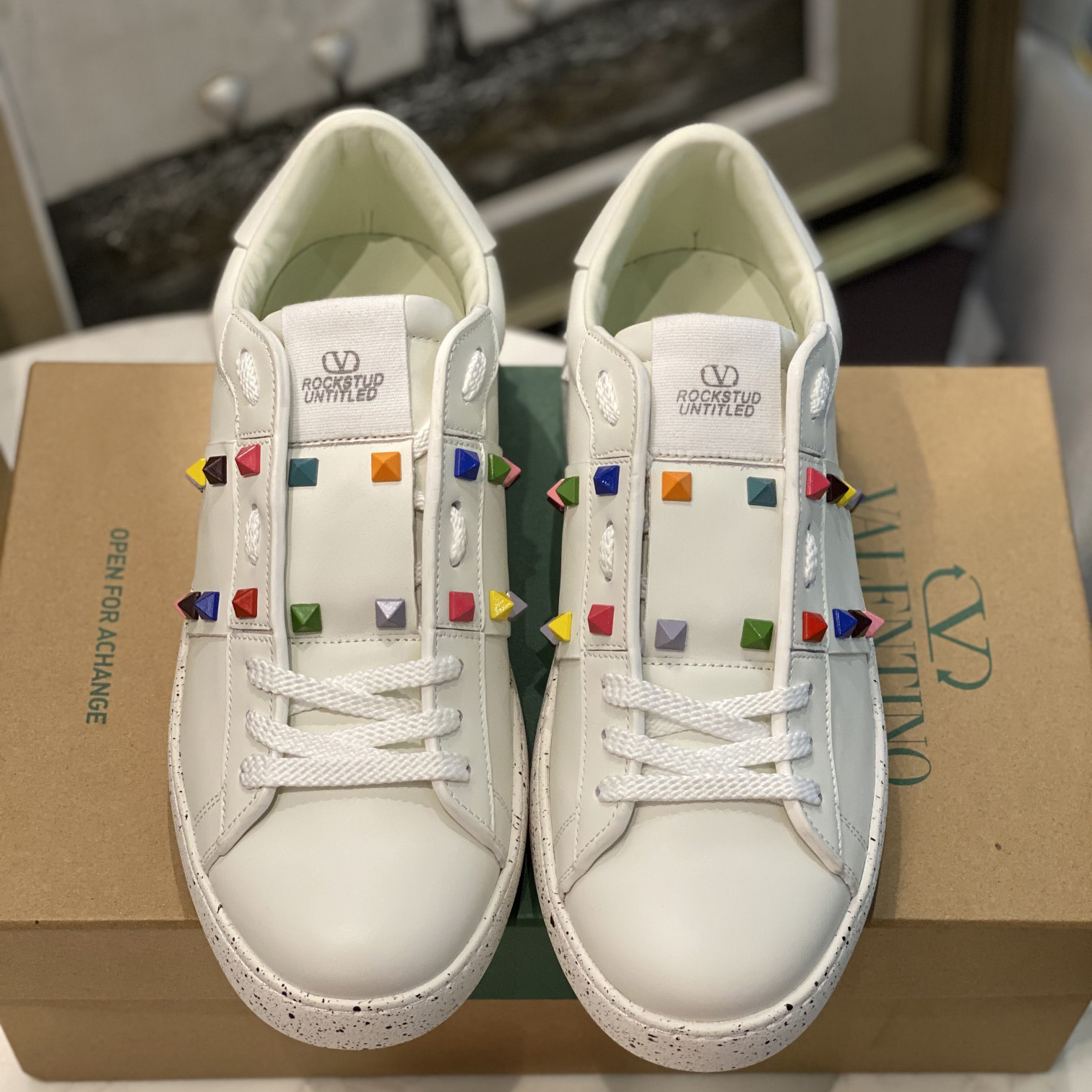 Valenti  Open For A Change Sneaker In Bio-Based Material In White/Multicolor - FashionPlug