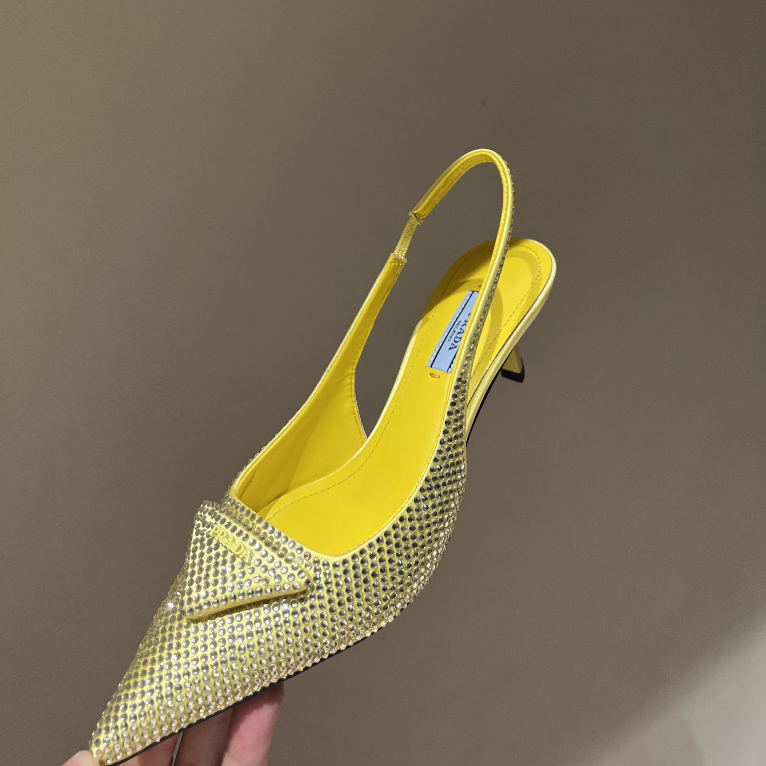 Prada Satin Sling-Back Pumps With Crystals(5.5cm) - FashionPlug