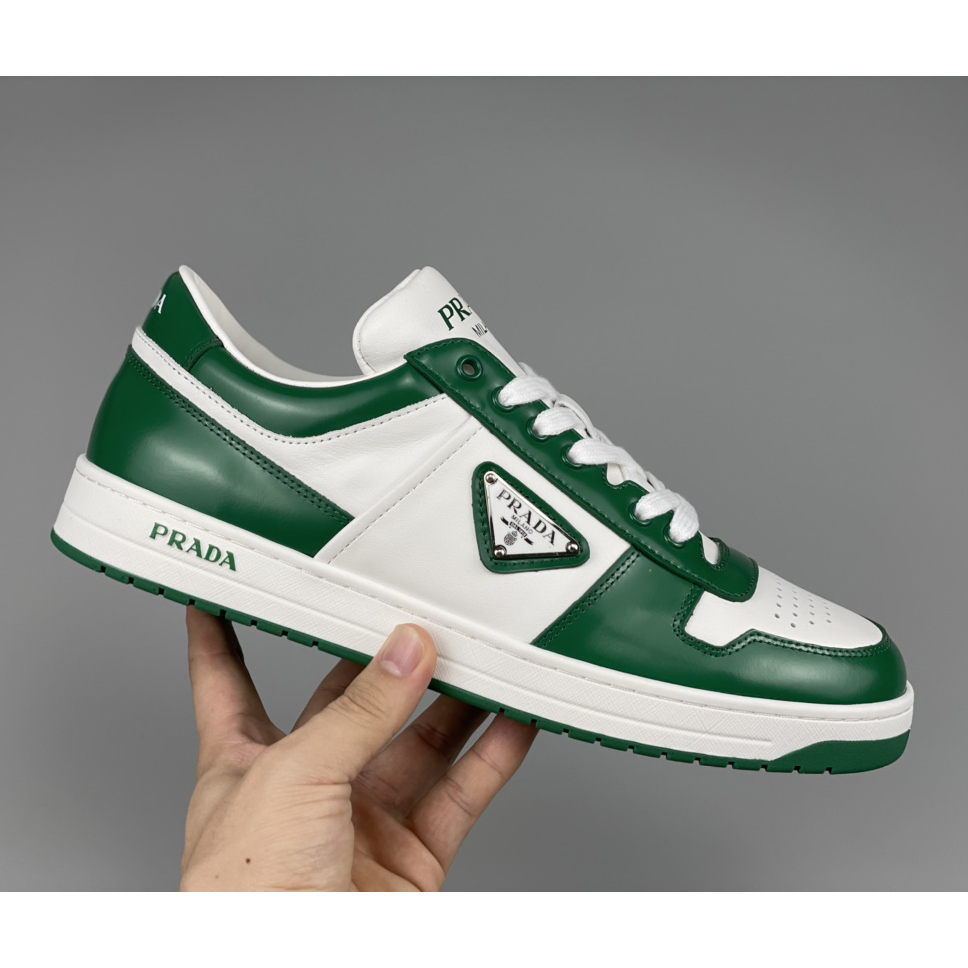 Prada Downtown Leather Sneakers - FashionPlug