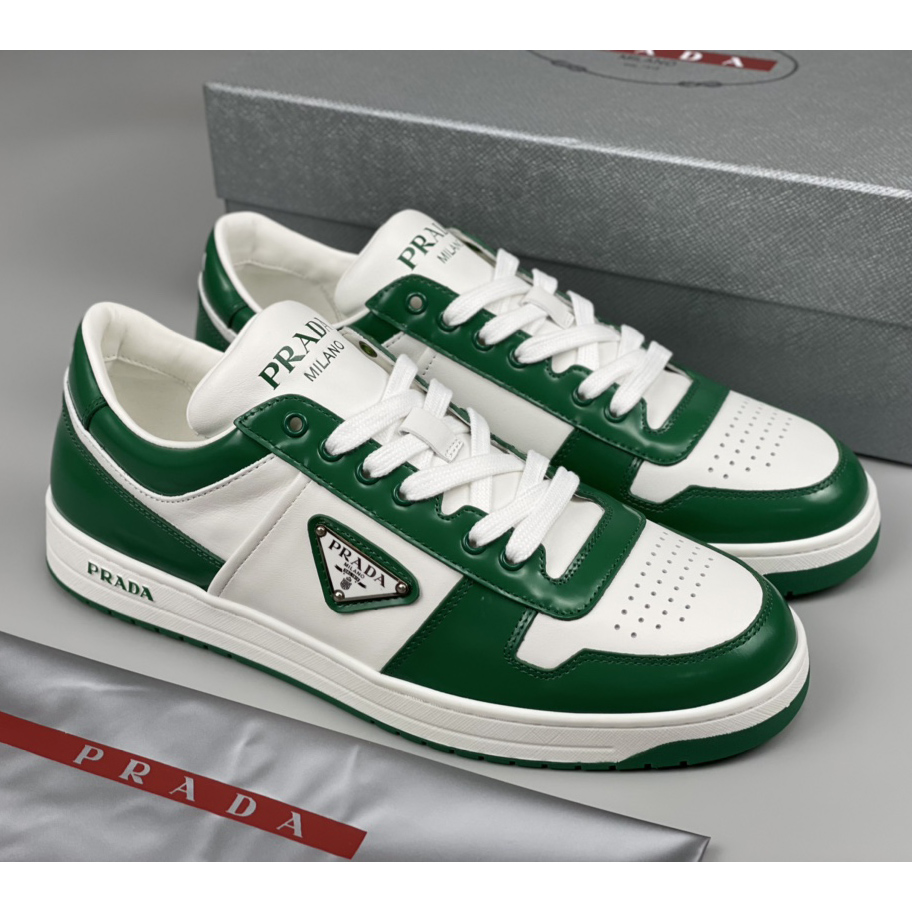 Prada Downtown Leather Sneakers - FashionPlug