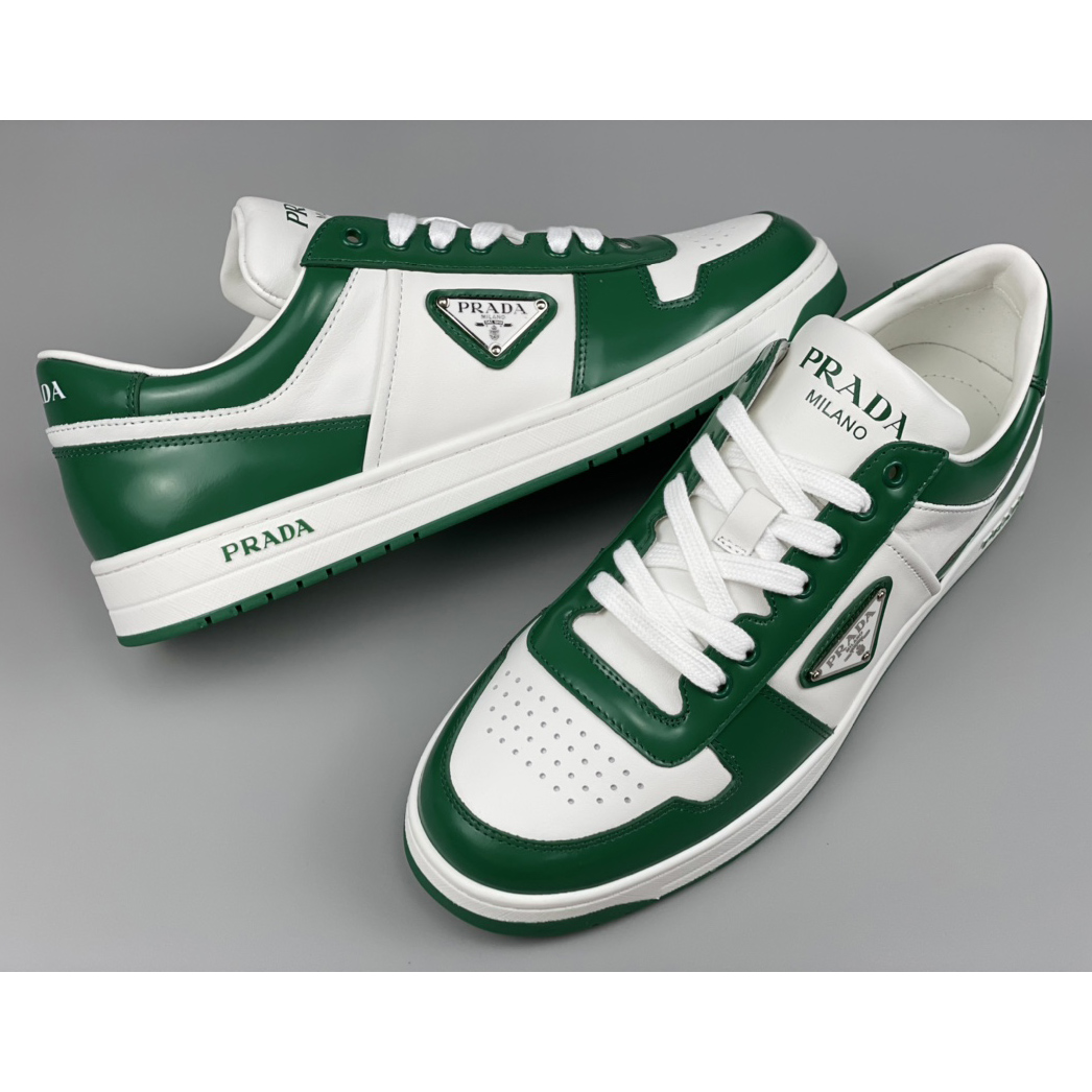 Prada Downtown Leather Sneakers - FashionPlug