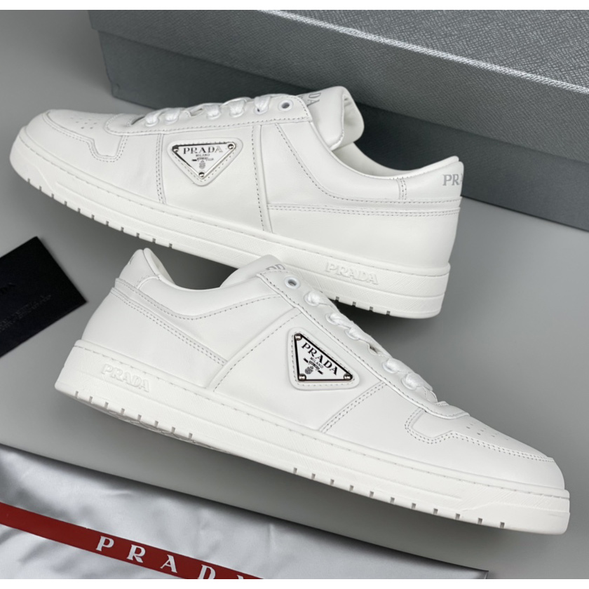Prada Downtown Leather Sneakers - FashionPlug