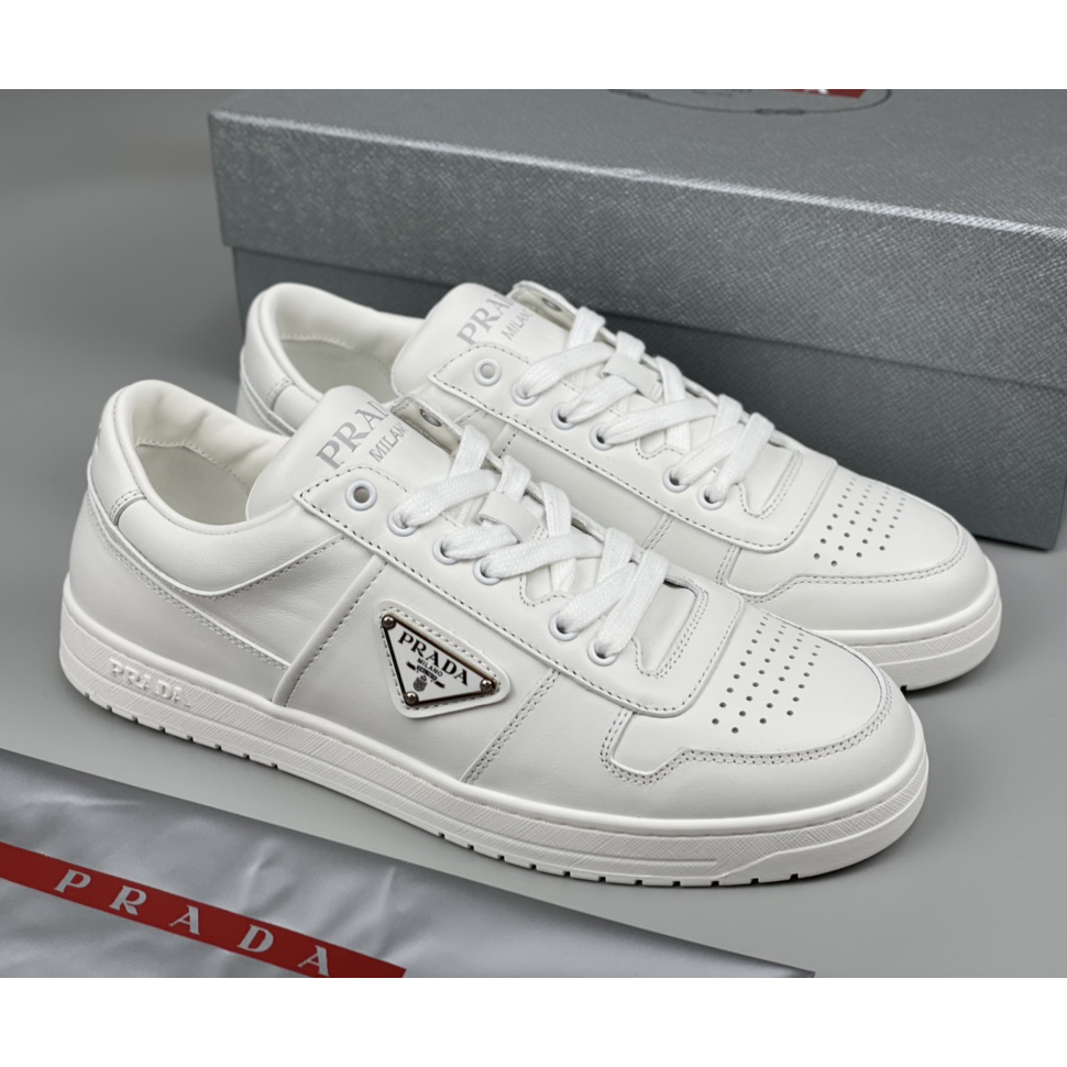 Prada Downtown Leather Sneakers - FashionPlug
