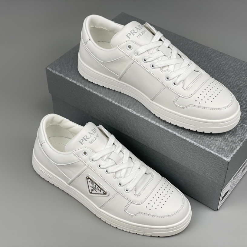 Prada Downtown Leather Sneakers - FashionPlug