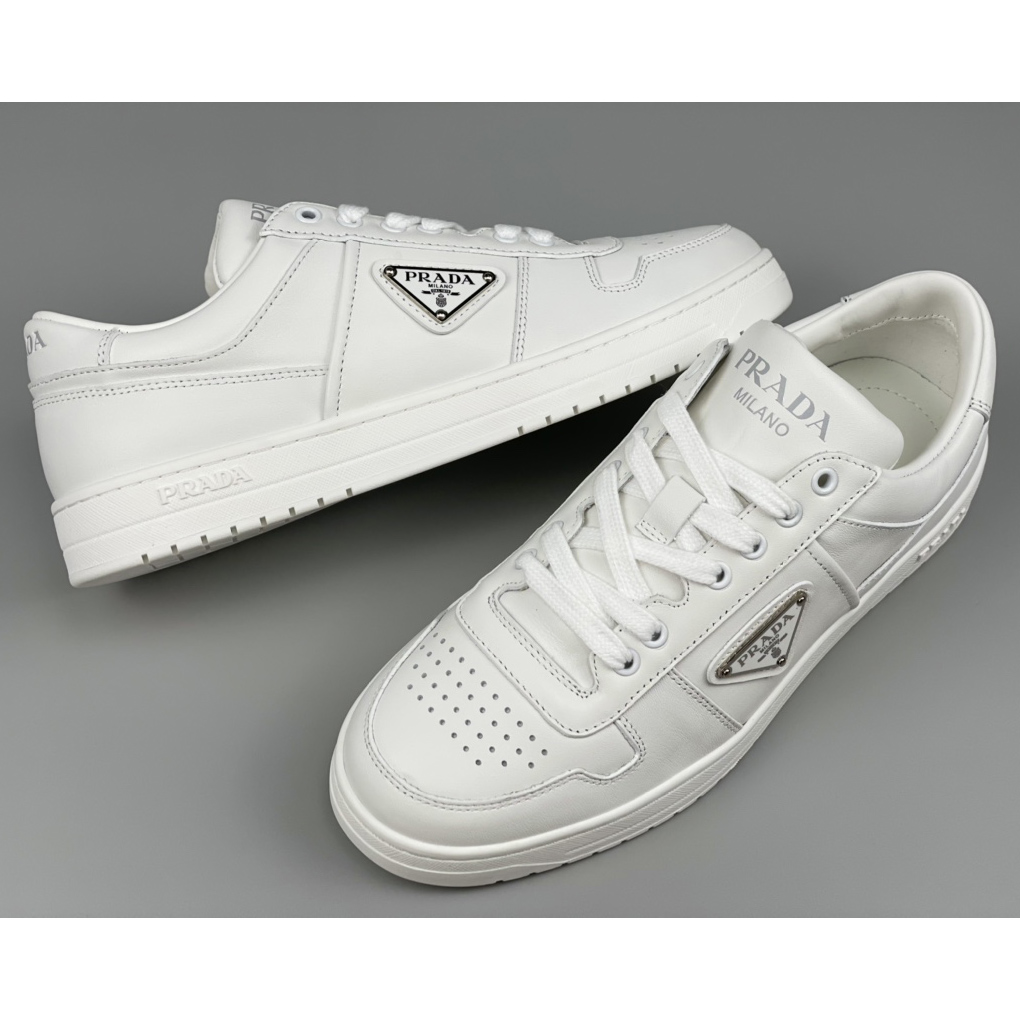 Prada Downtown Leather Sneakers - FashionPlug
