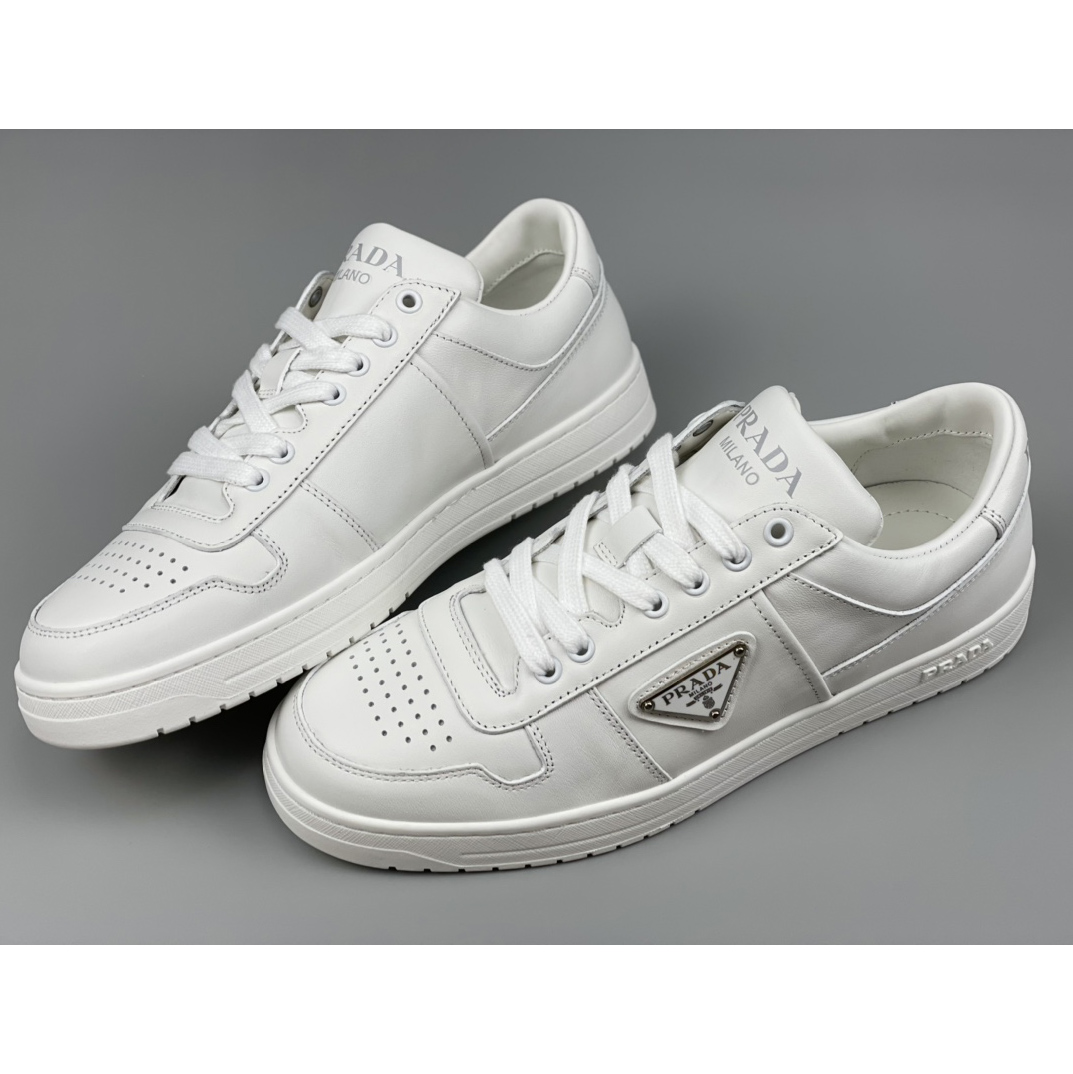 Prada Downtown Leather Sneakers - FashionPlug