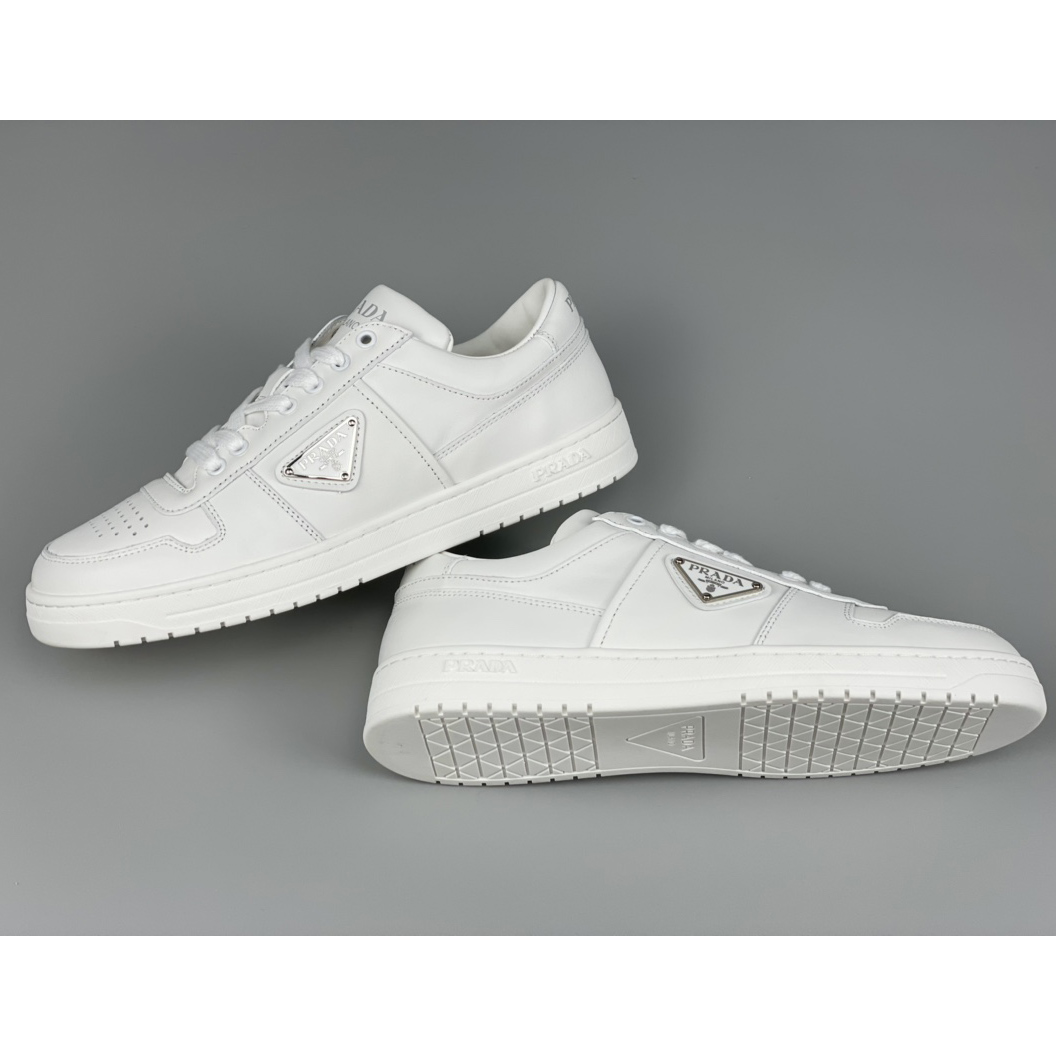 Prada Downtown Leather Sneakers - FashionPlug