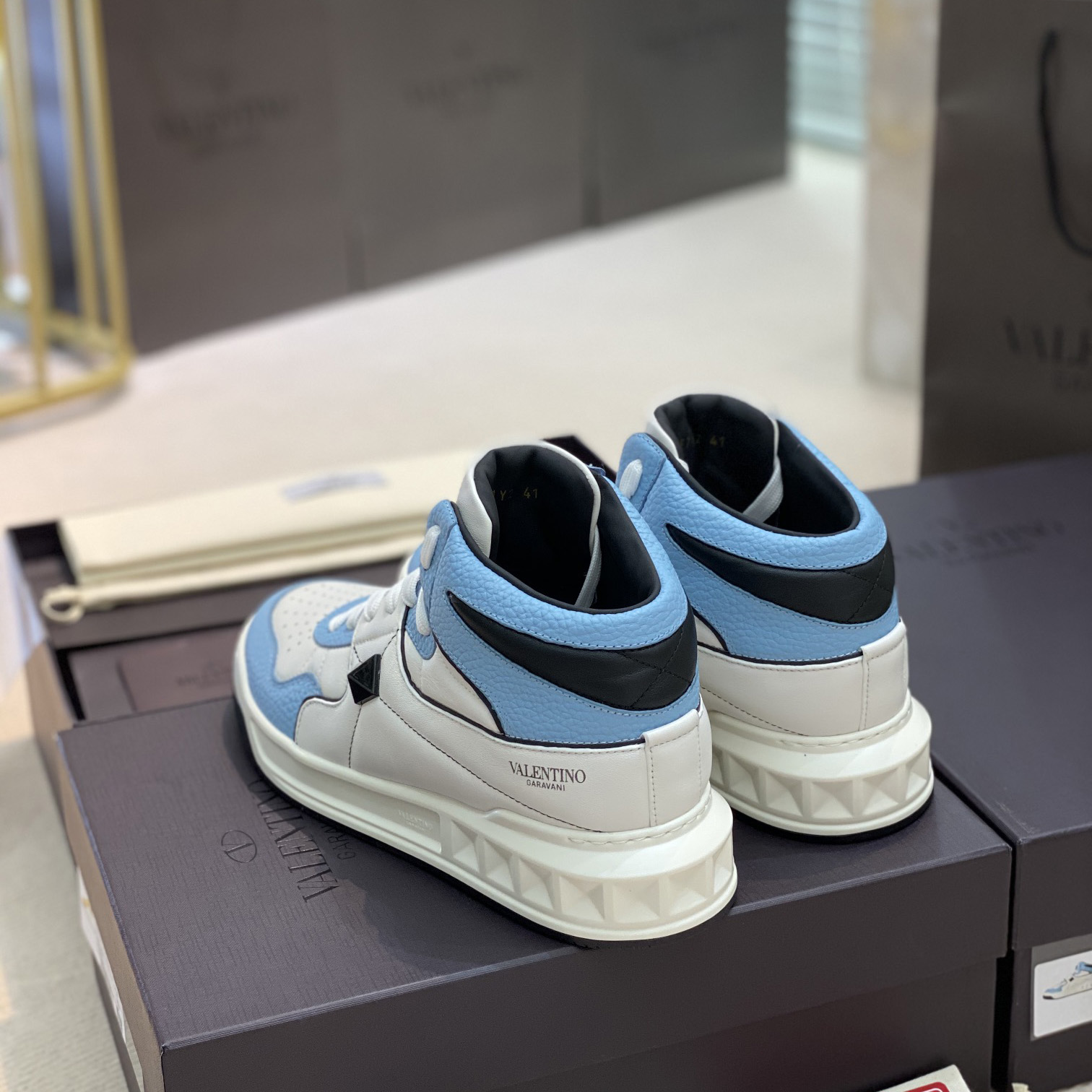 Valenti  One Stud Mid-Top Nappa Sneaker - FashionPlug