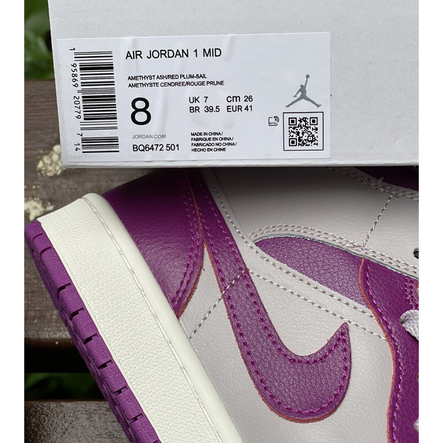Air Jordan 1 Mid Magenta Sneaker    BQ6472-501 - FashionPlug