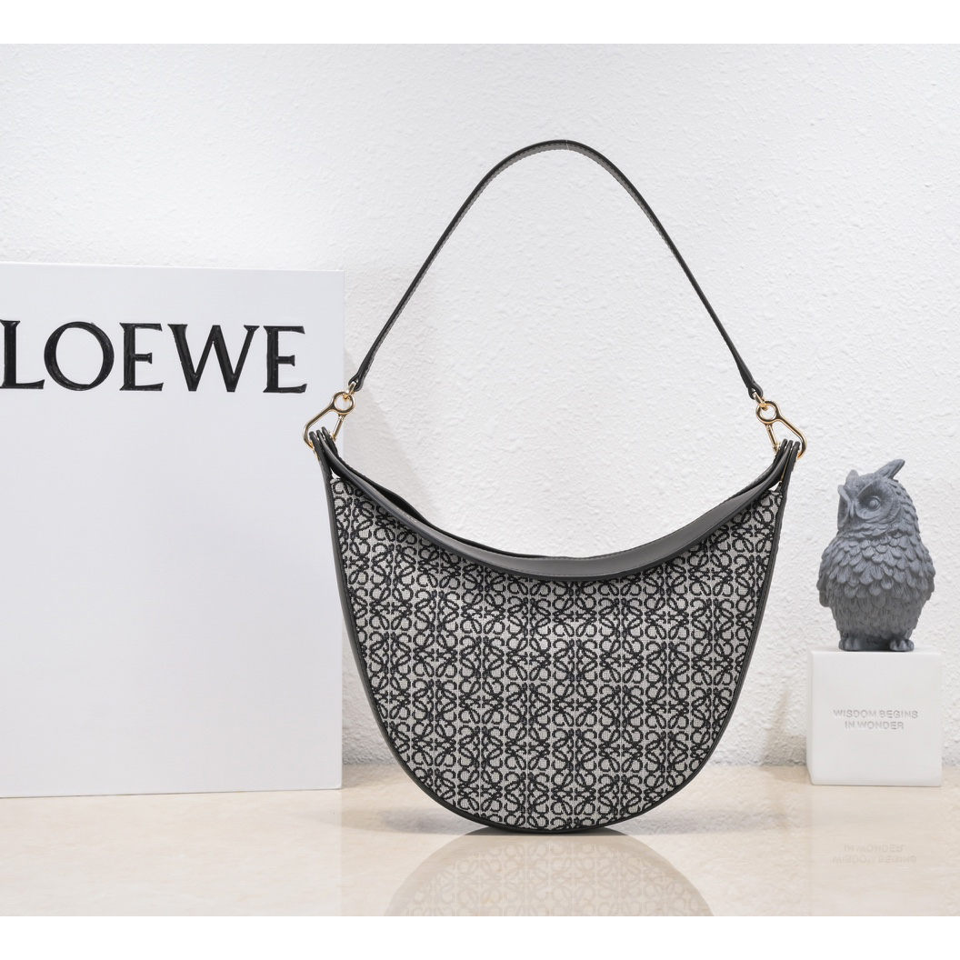 Loewe Luna Bag In Anagram Jacquard And Classic Calfskin(29.5-27-8cm) - FashionPlug