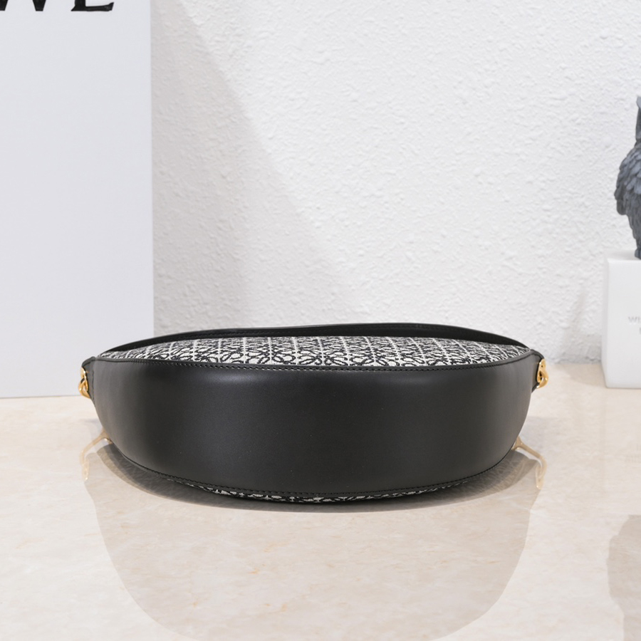 Loewe Luna Bag In Anagram Jacquard And Classic Calfskin(29.5-27-8cm) - FashionPlug