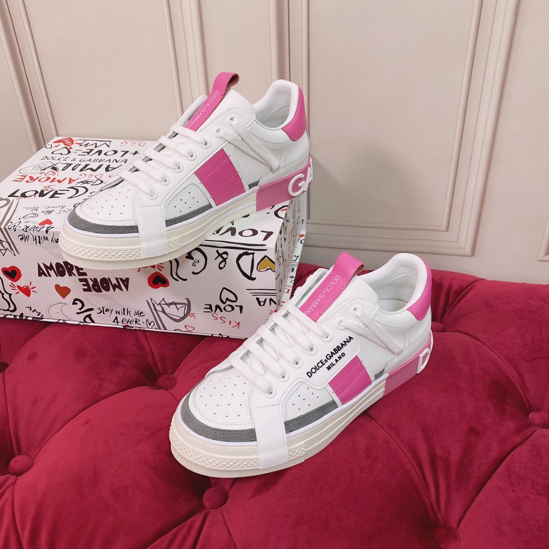 Dolce & Gabbana Calfskin Custom 2.Zero Sneakers With Contrasting Details - FashionPlug