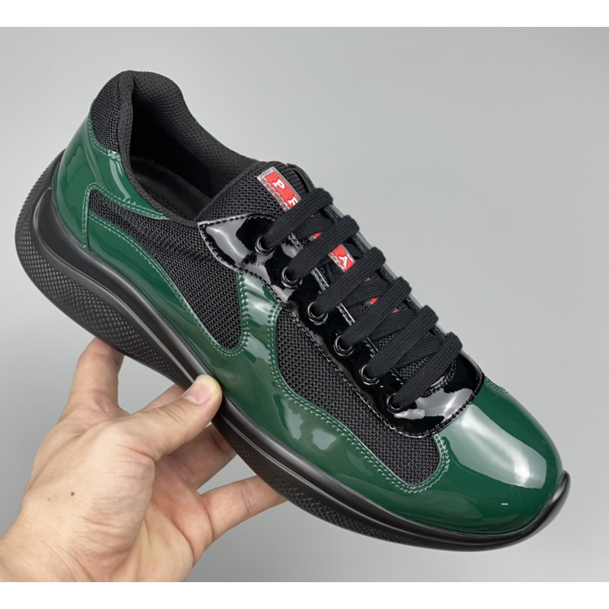 Prada Male America's Cup Sneaker In Bottle Green/Black - FashionPlug