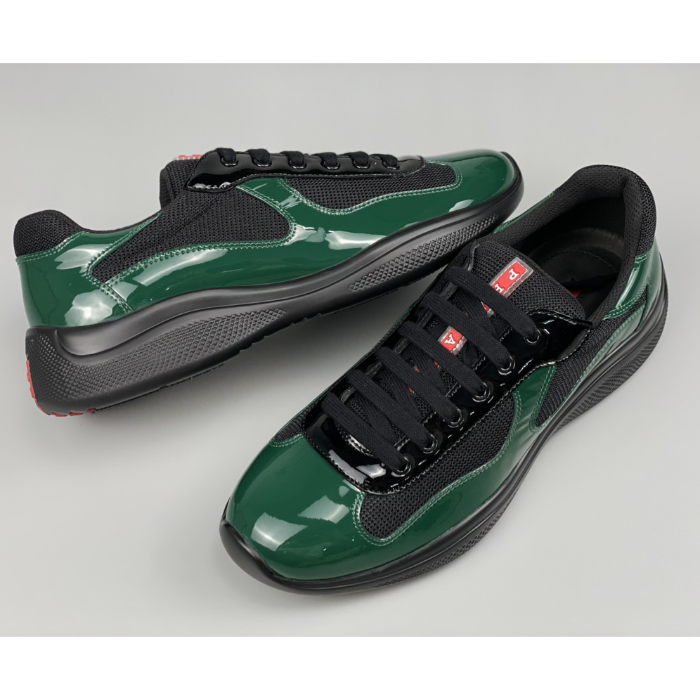 Prada Male America's Cup Sneaker In Bottle Green/Black - FashionPlug