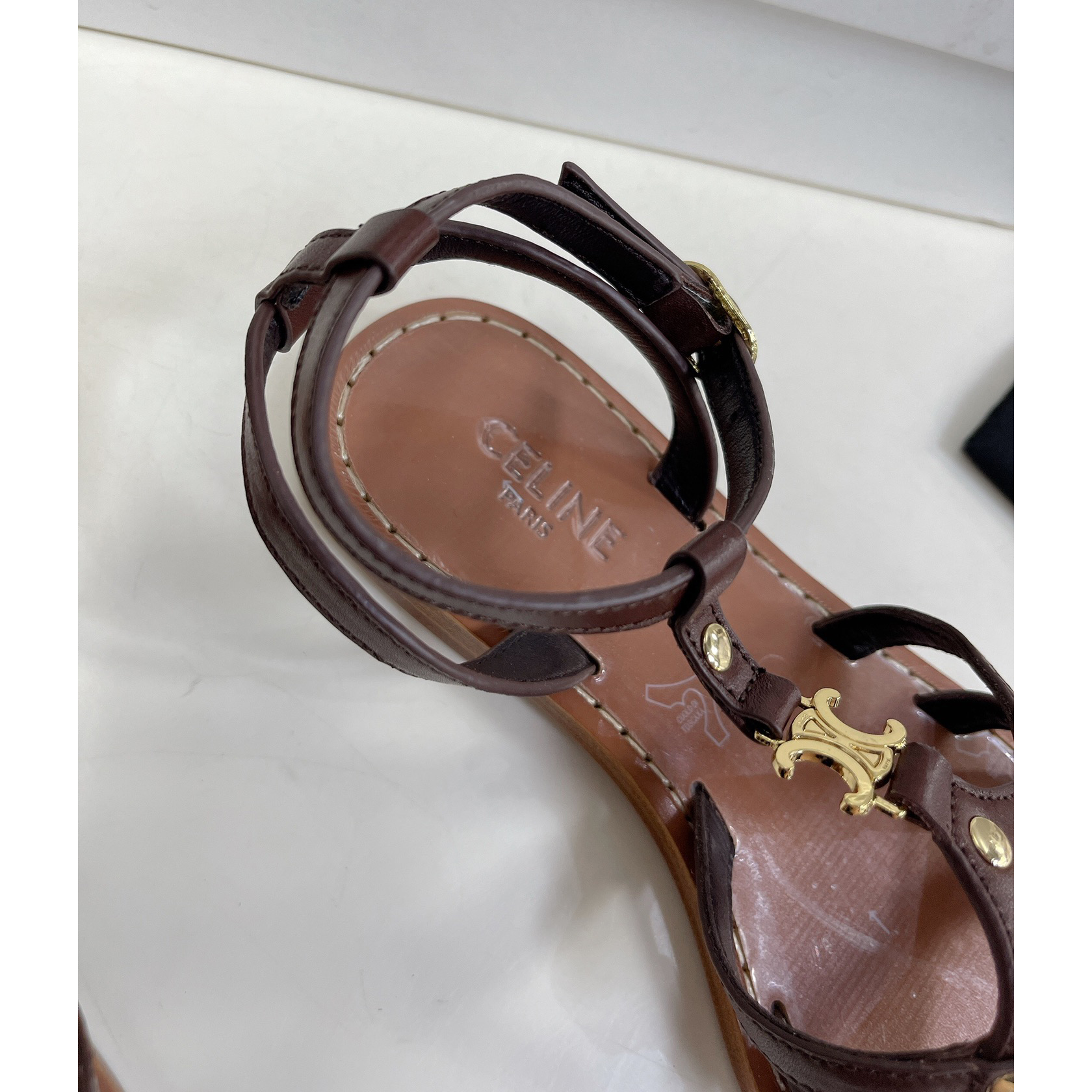 Celine Taillat Triomphe Sandal In Light Brown - FashionPlug