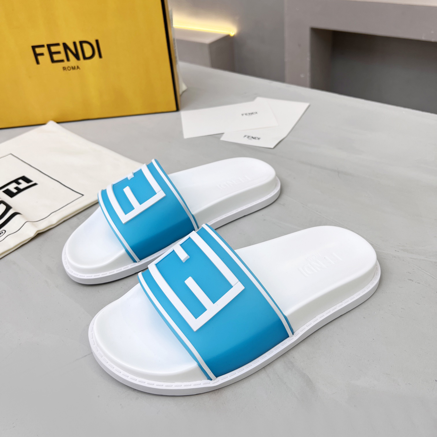 Fendi Baguette Slides - FashionPlug