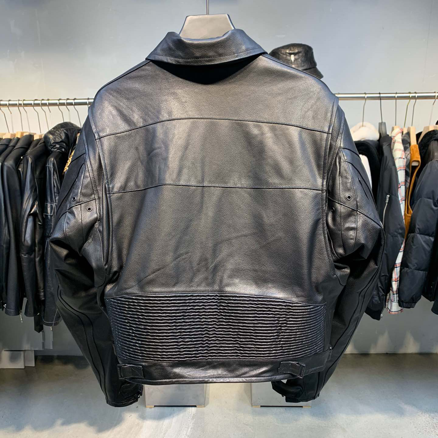 Balenciaga Upcycled Biker Jacket In Black Calfskin - FashionPlug