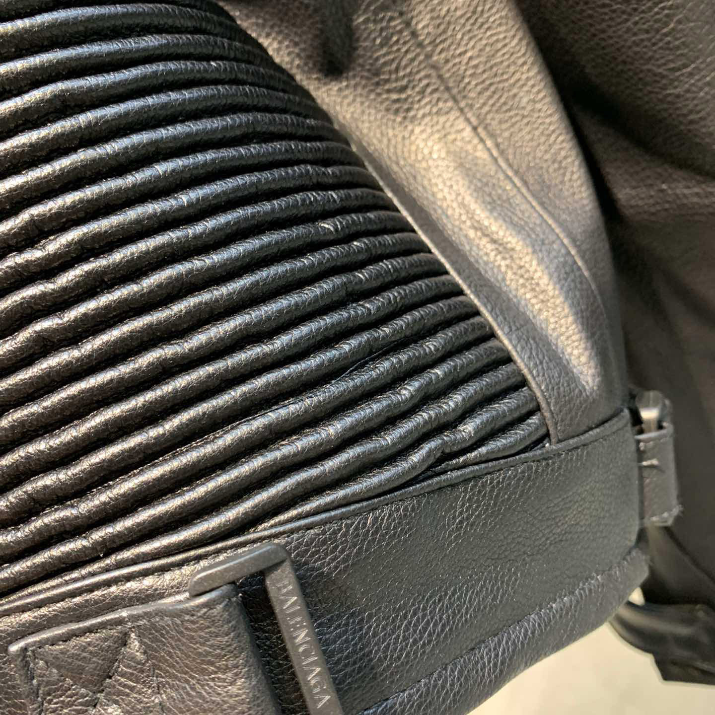 Balenciaga Upcycled Biker Jacket In Black Calfskin - FashionPlug