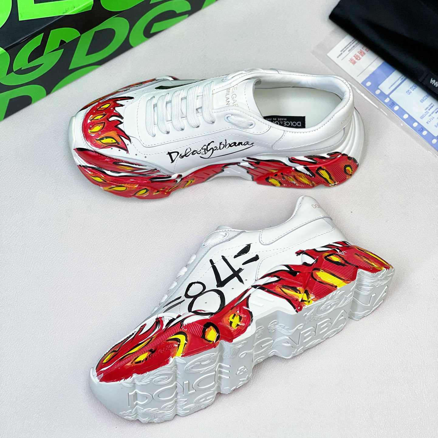Dolce & Gabbana Calfskin Nappa Daymaster Sneakers - FashionPlug